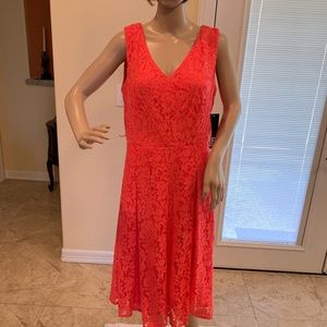 Leslie Fay mango pink dress